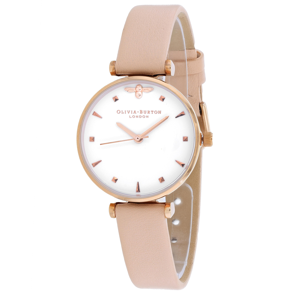 Olivia Burton Embellished 30mm White Dial Quartz Women's Watch OB16AM95