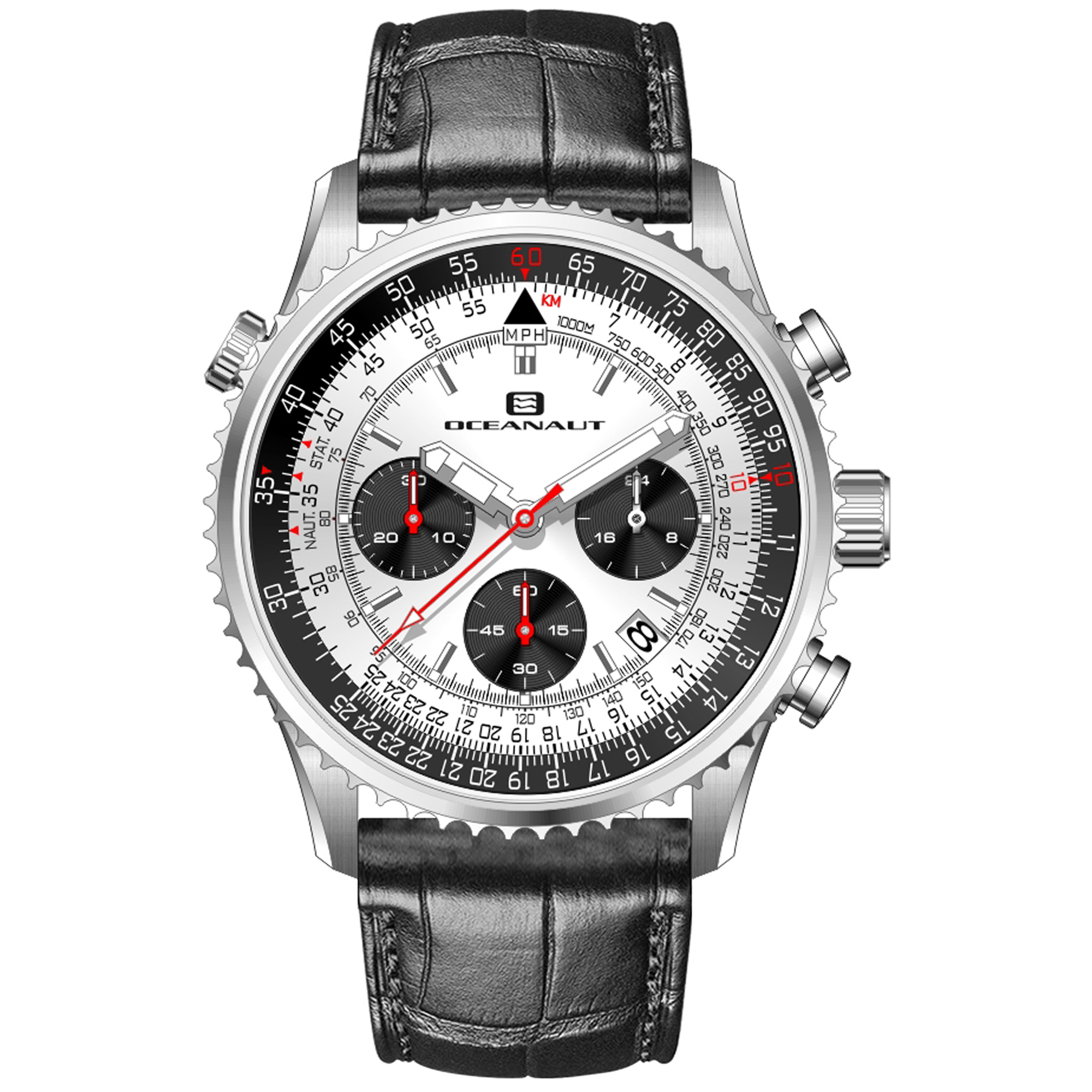 Oceanaut Flight 46mm Silver Dial Quartz Men's Watch OC0126