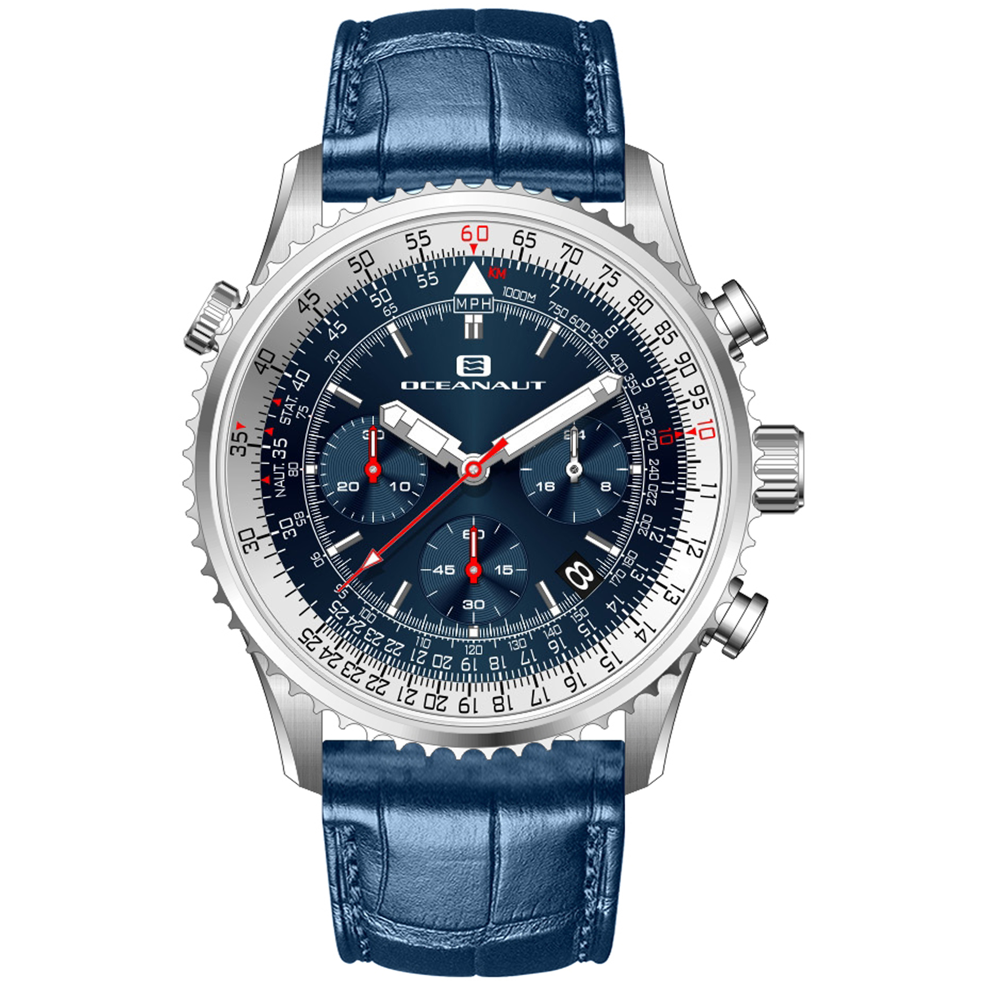 Oceanaut Flight 46mm Blue Dial Quartz Men's Watch OC0130