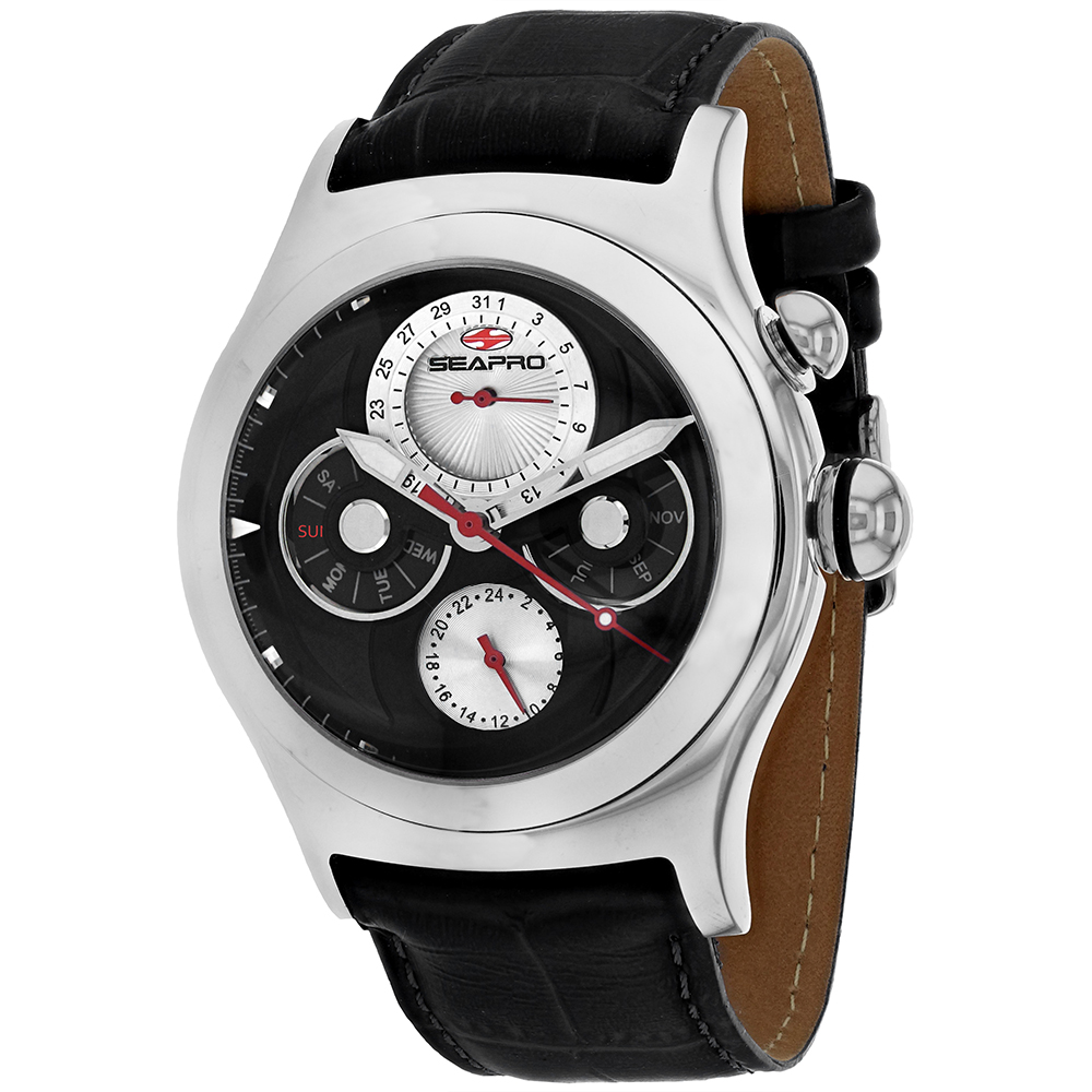 Seapro Chronoscope 40mm Black Dial Quartz Men's Watch SP0131