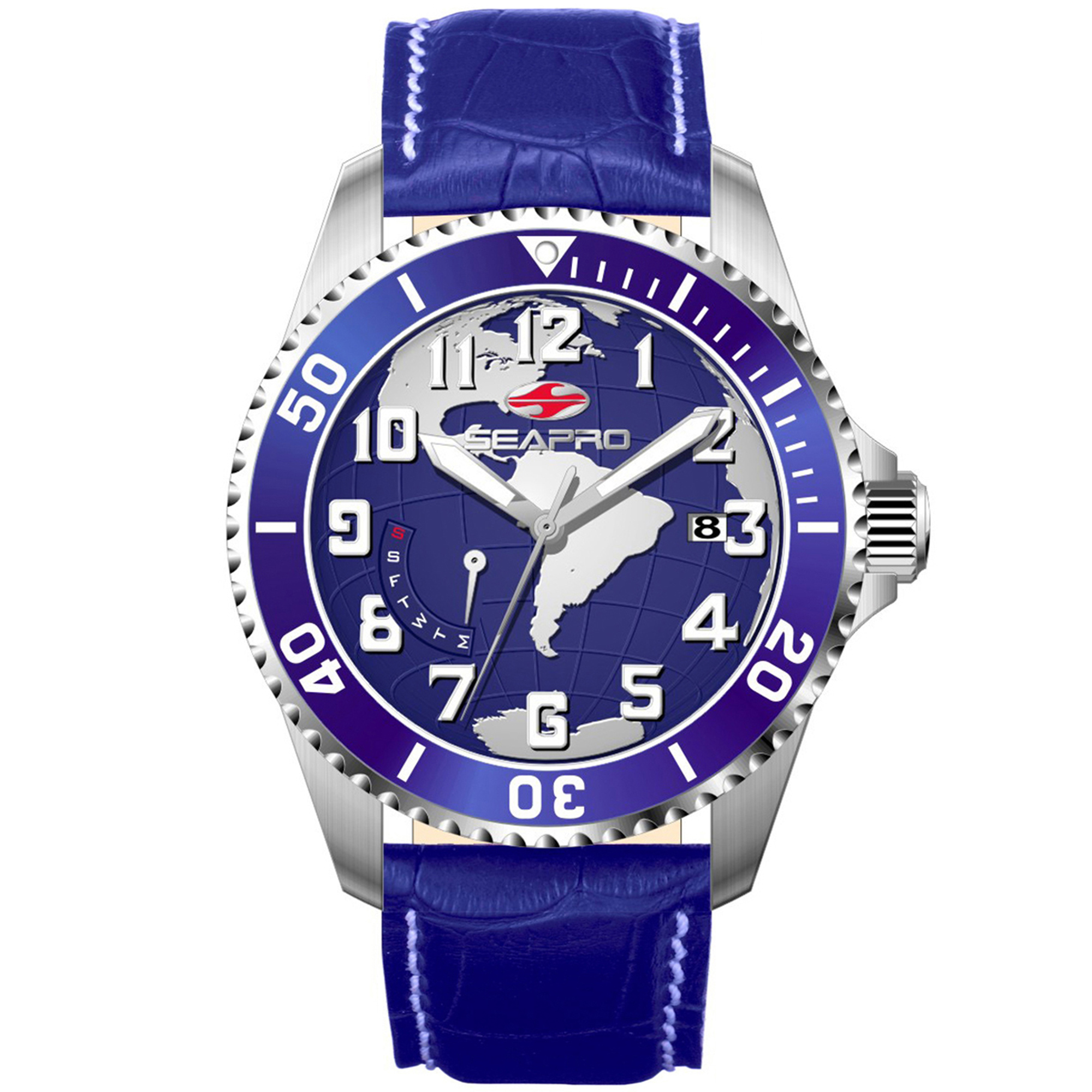 Seapro Voyager 42mm Blue Dial Quartz Men's Watch SP2742