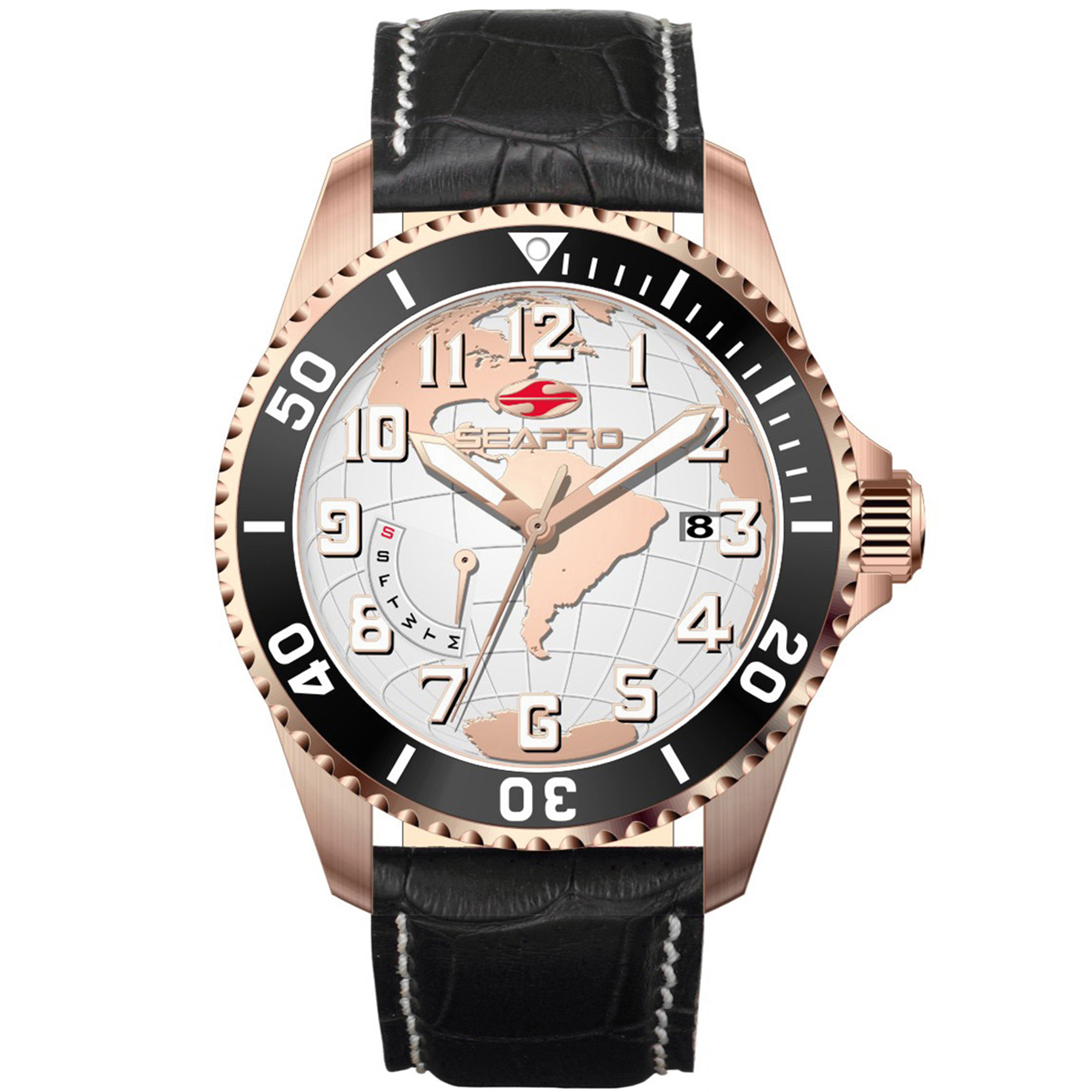 Seapro Voyager 42mm Black Dial Quartz Men's Watch SP2744