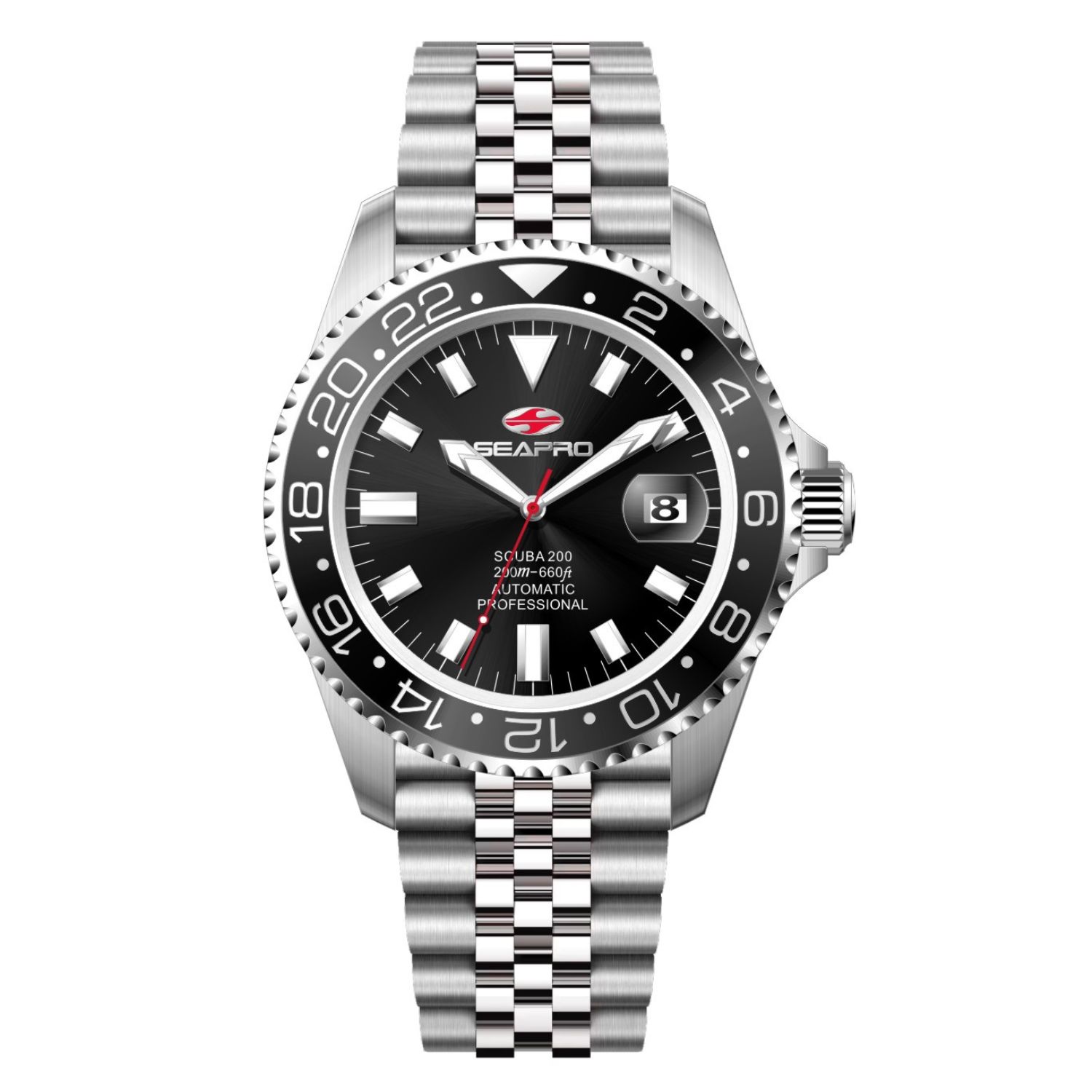 Seapro Grand Meridian 43mm Black Dial Quartz Men's Watch SP4330