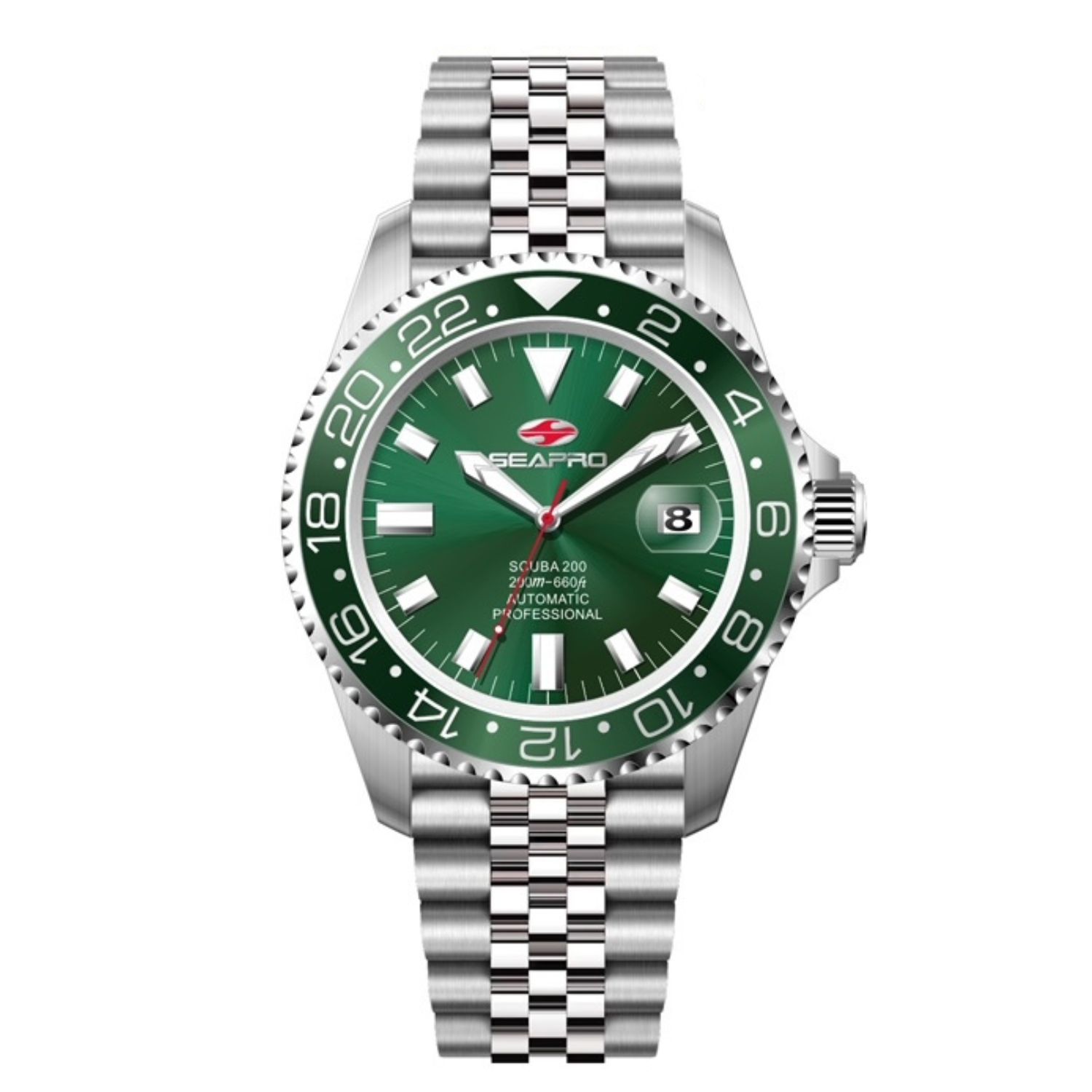 Seapro Grand Meridian 43mm Green Dial Quartz Men's Watch SP4334