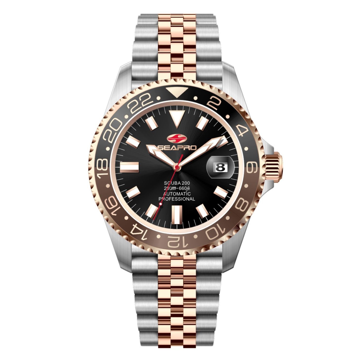 Seapro Grand Meridian 43mm Black Dial Quartz Men's Watch SP4337