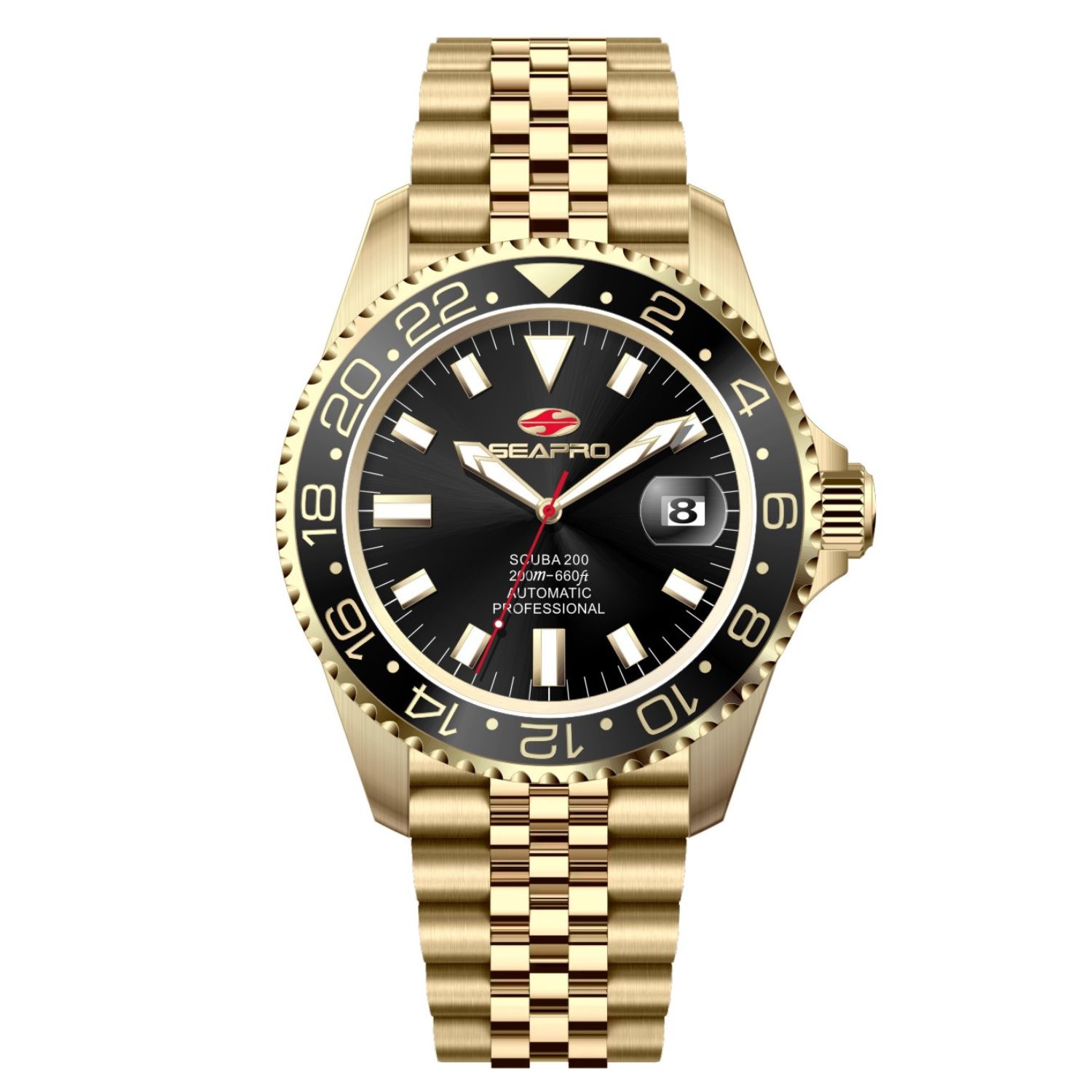 Seapro Grand Meridian 43mm Black Dial Quartz Men's Watch SP4338