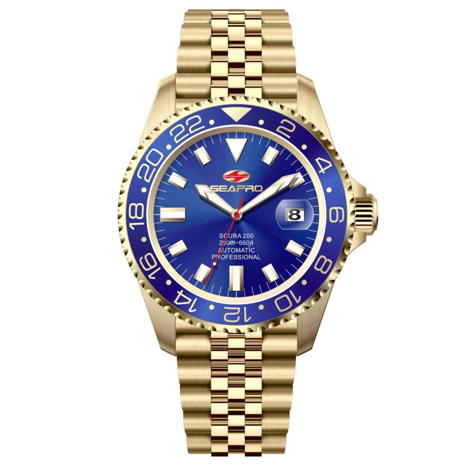 Seapro Grand Meridian 43mm Blue Dial Quartz Men's Watch SP4339
