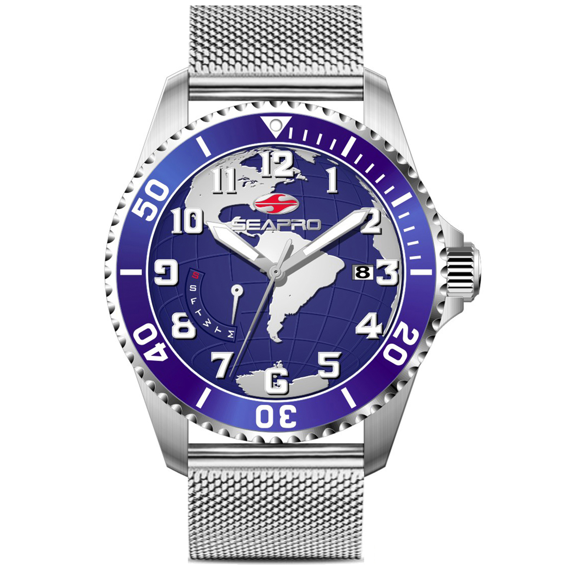 Seapro Voyager 42mm Blue Dial Quartz Men's Watch SP4760