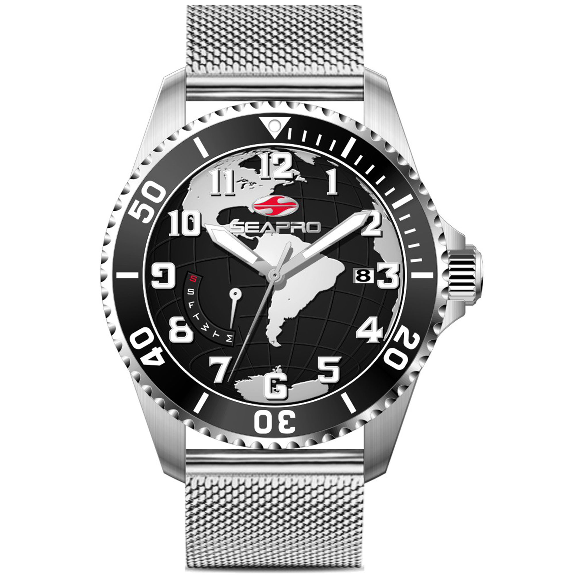 Seapro Voyager 42mm Black Dial Quartz Men's Watch SP4761