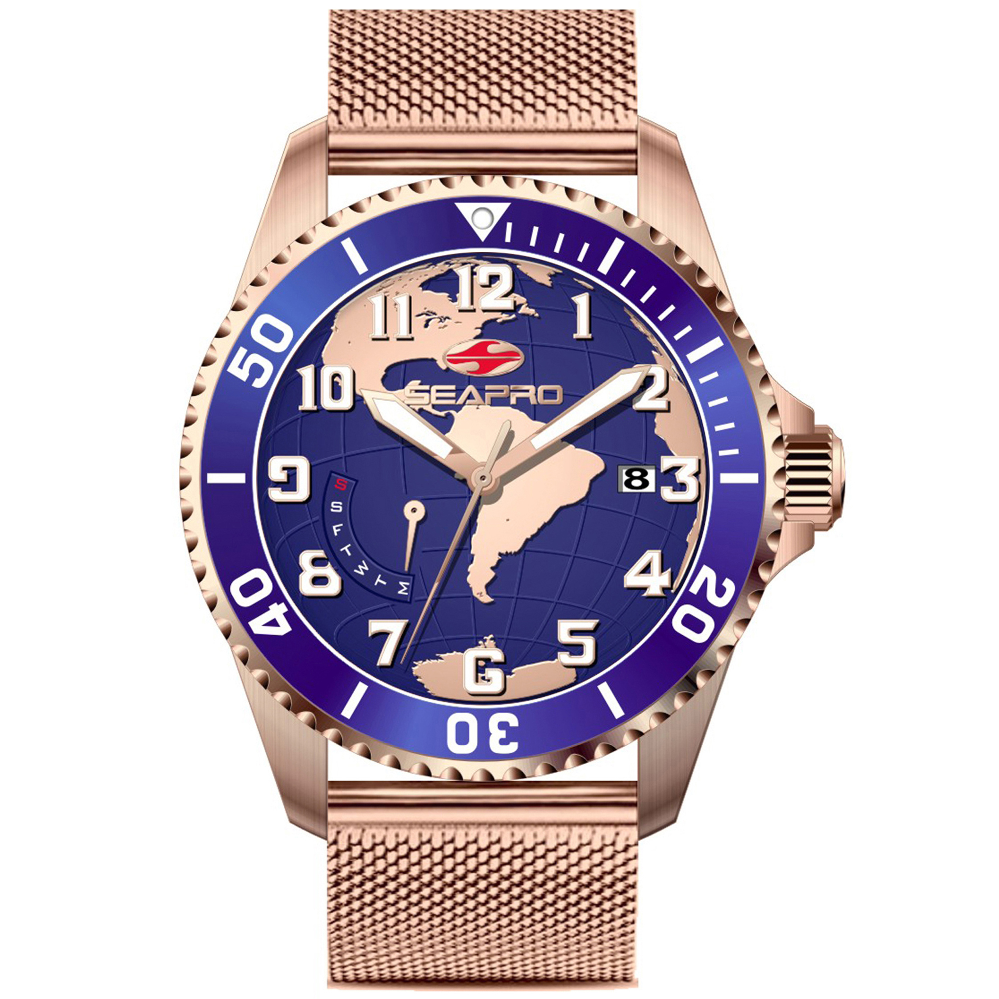 Seapro Voyager 42mm Blue Dial Quartz Men's Watch SP4764
