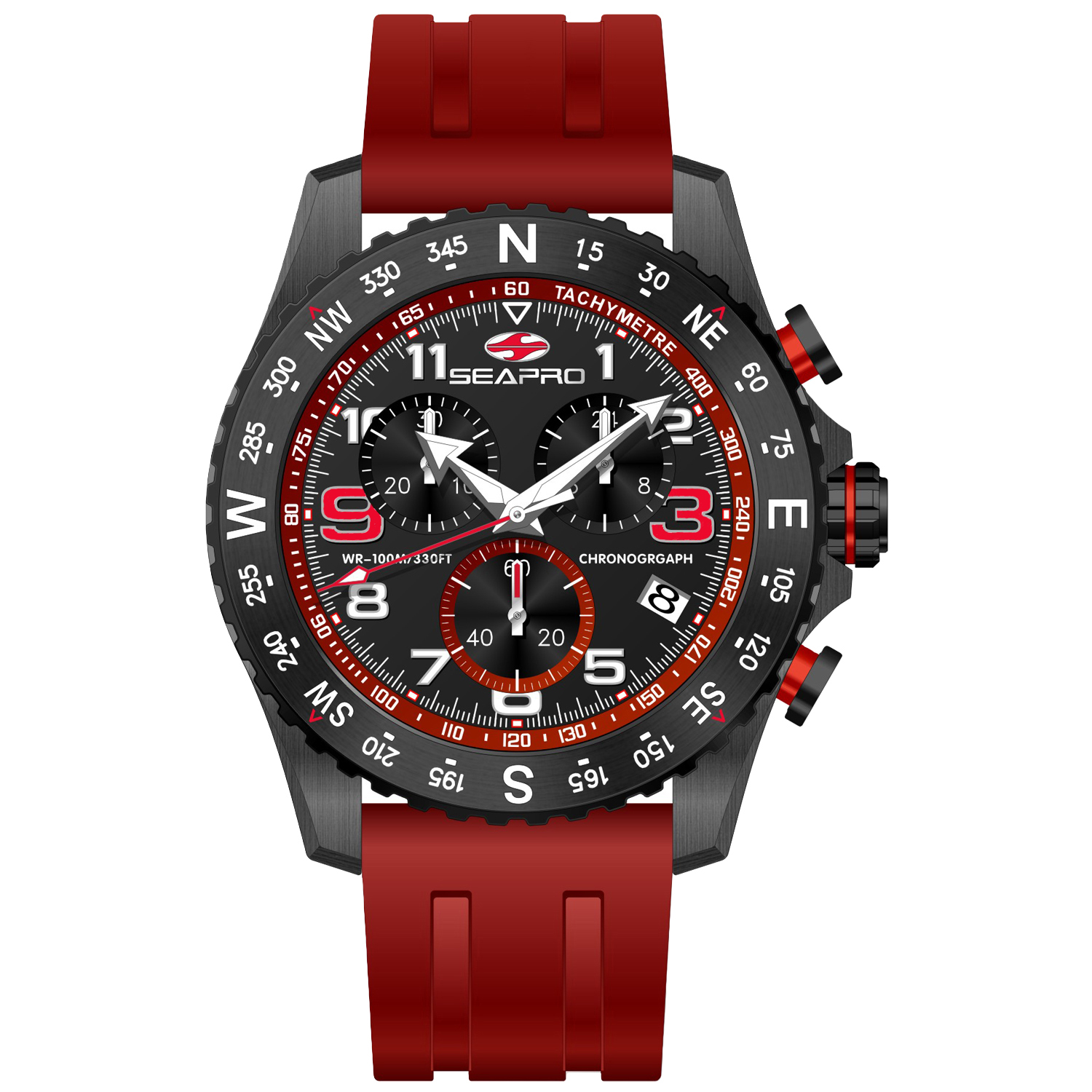 Seapro Gallantry 44mm Black Dial Quartz Men's Watch SP9732