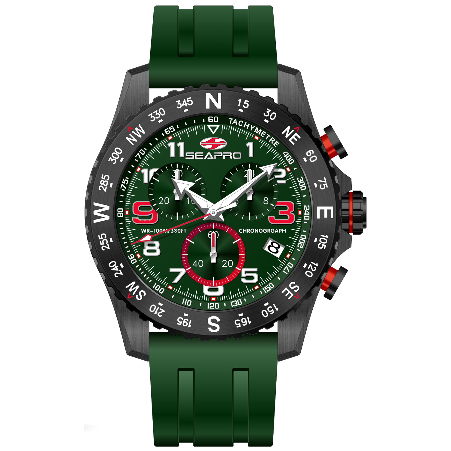 Seapro Gallantry 44mm Green Dial Quartz Men's Watch SP9736