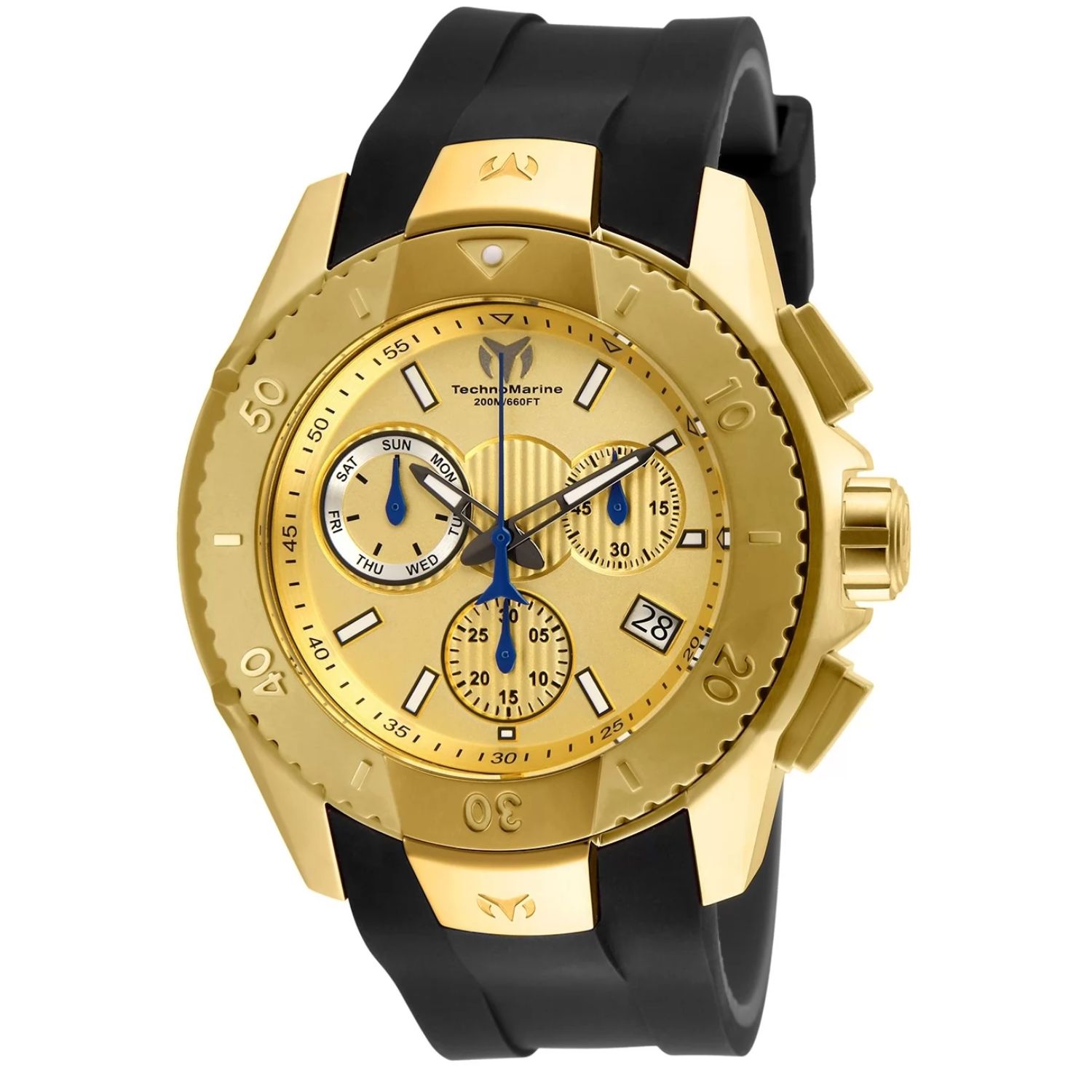 TechnoMarine UF6 48mm Gold Dial Quartz Men's Watch TM-617001