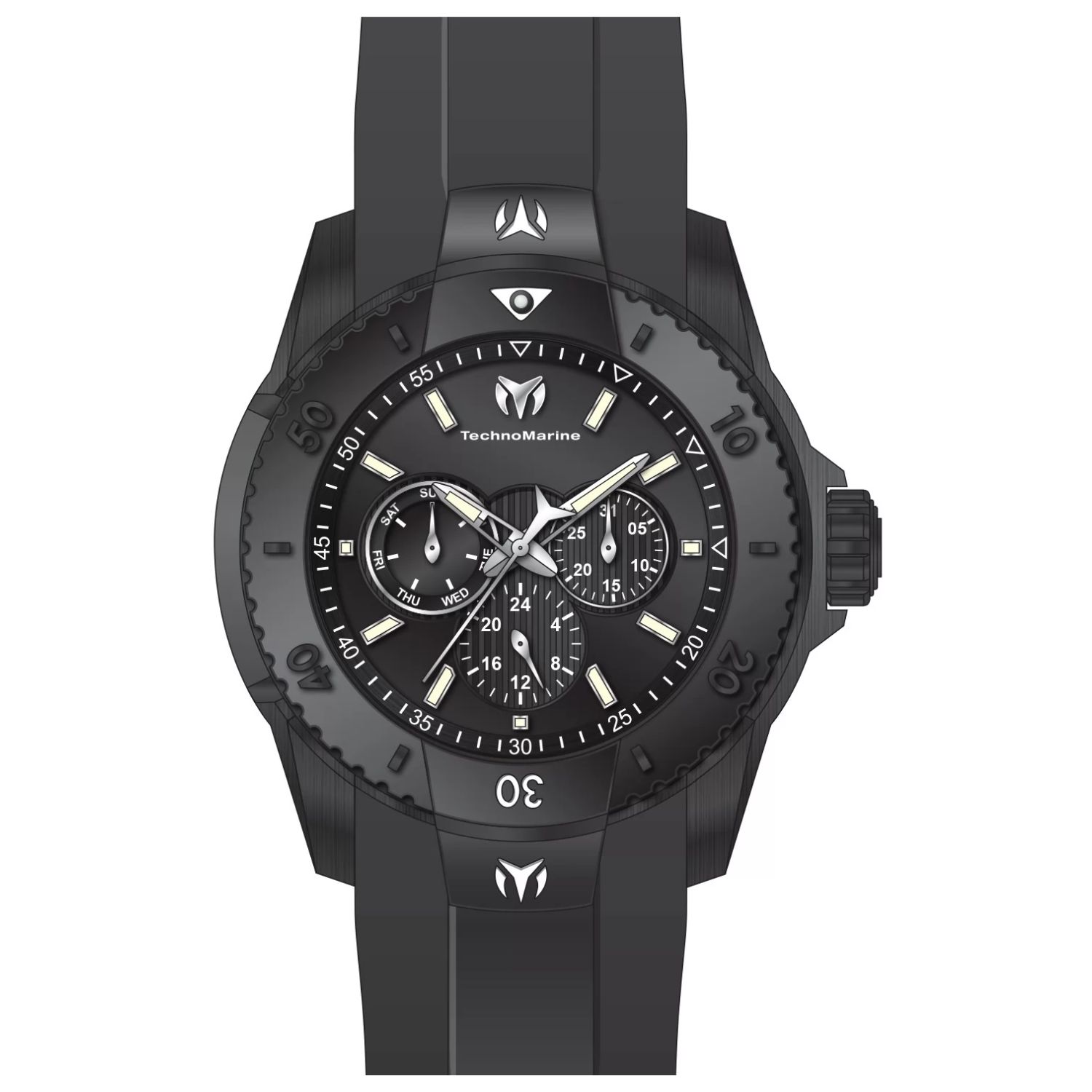 TechnoMarine UF6 48mm Black Dial Quartz Men's Watch TM-625001