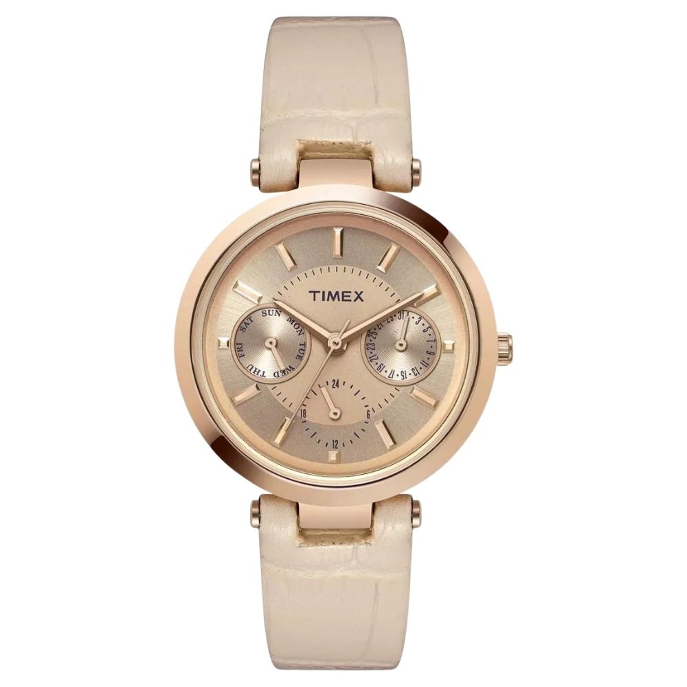 Timex Class 34mm Rose Gold Dial Quartz Women's Watch TW2T46500