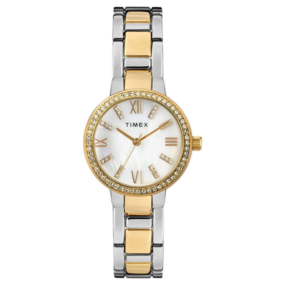 Timex Swarovski 20mm Mother Of Pearl Dial Quartz Women's Watch TW2T58800