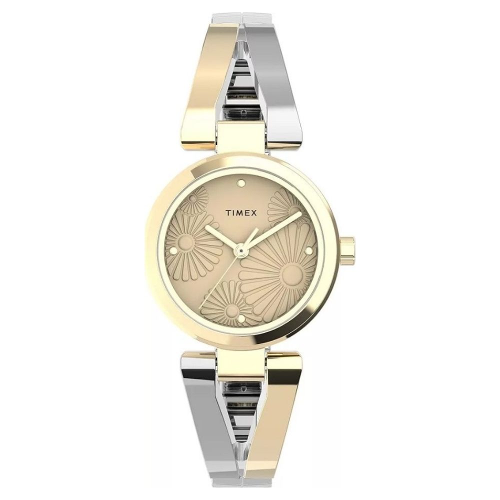 Timex Bangles 25mm Gold Dial Quartz Women's Watch TW2U80700