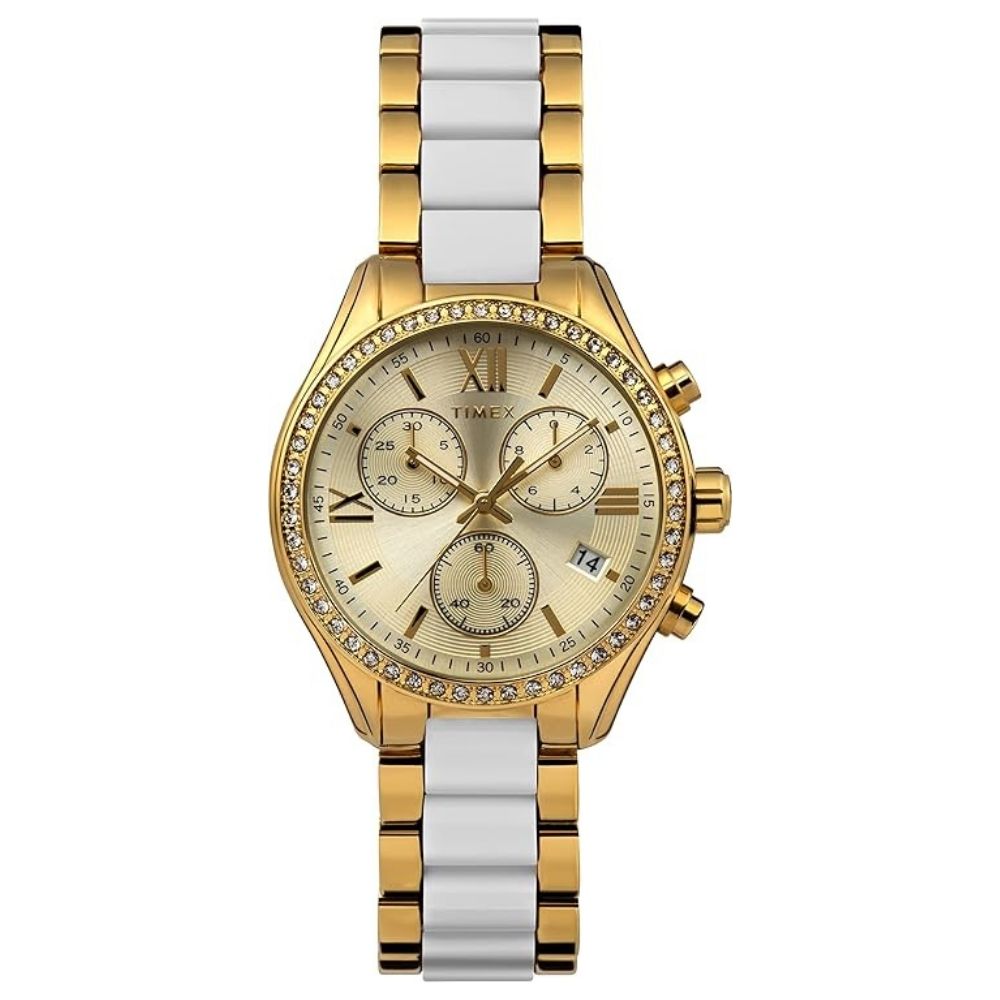 Timex Classic 38mm Gold Dial Quartz Women's Watch TW2V74900