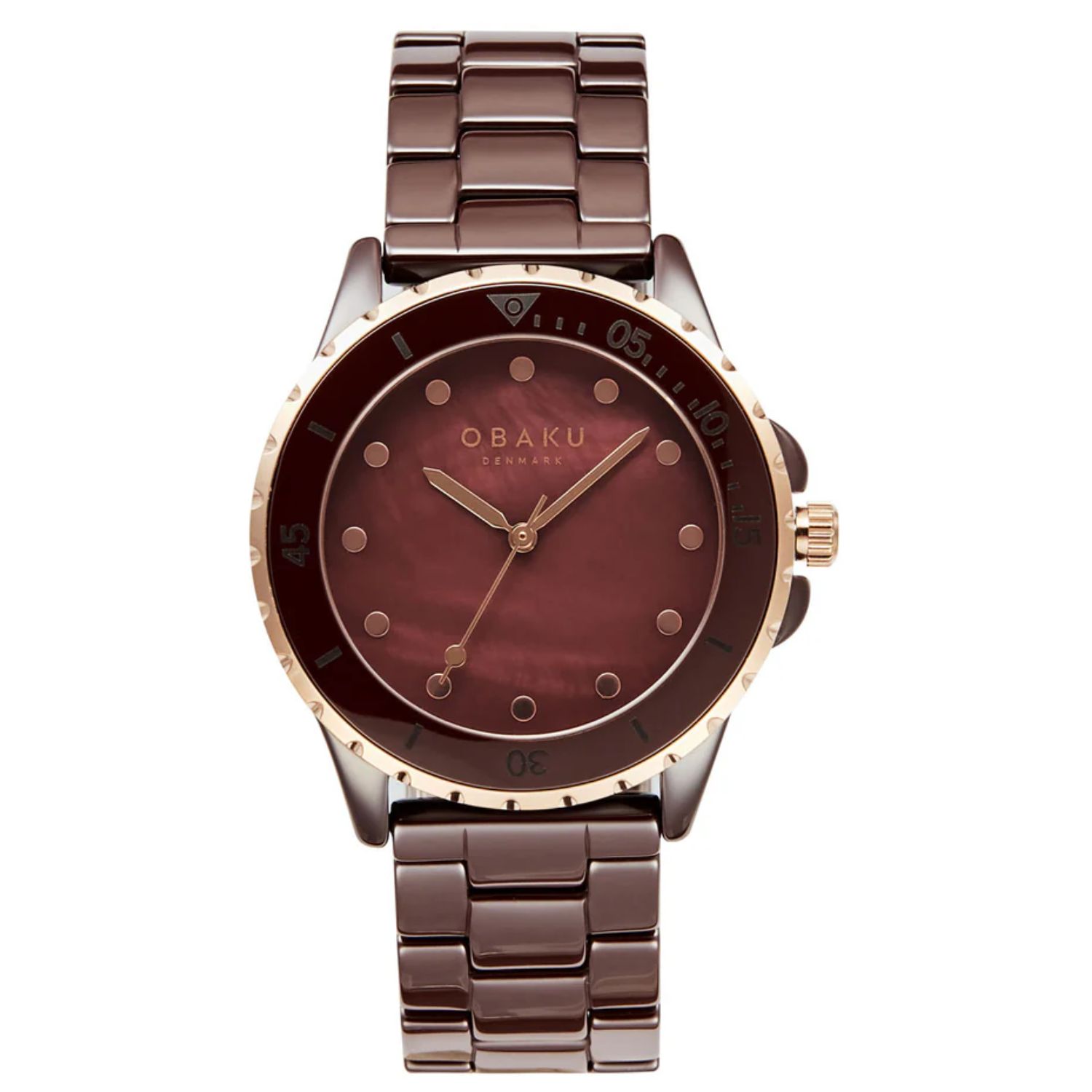 Obaku Urt Lille 42mm Rose Gold Dial Quartz Women's Watch V279LXXNCN