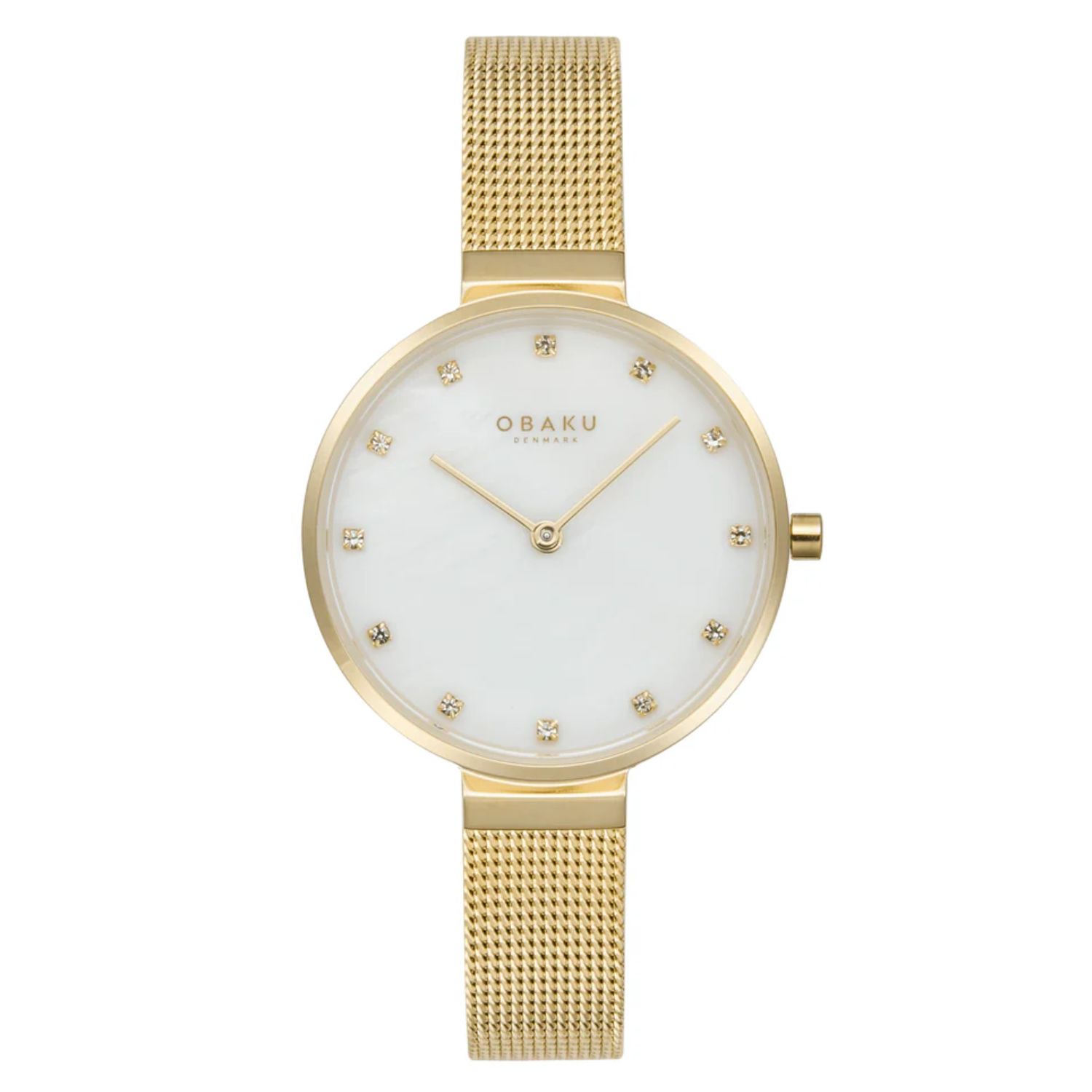 Obaku Analog 30mm White Dial Quartz Women's Watch V287LXGWMG