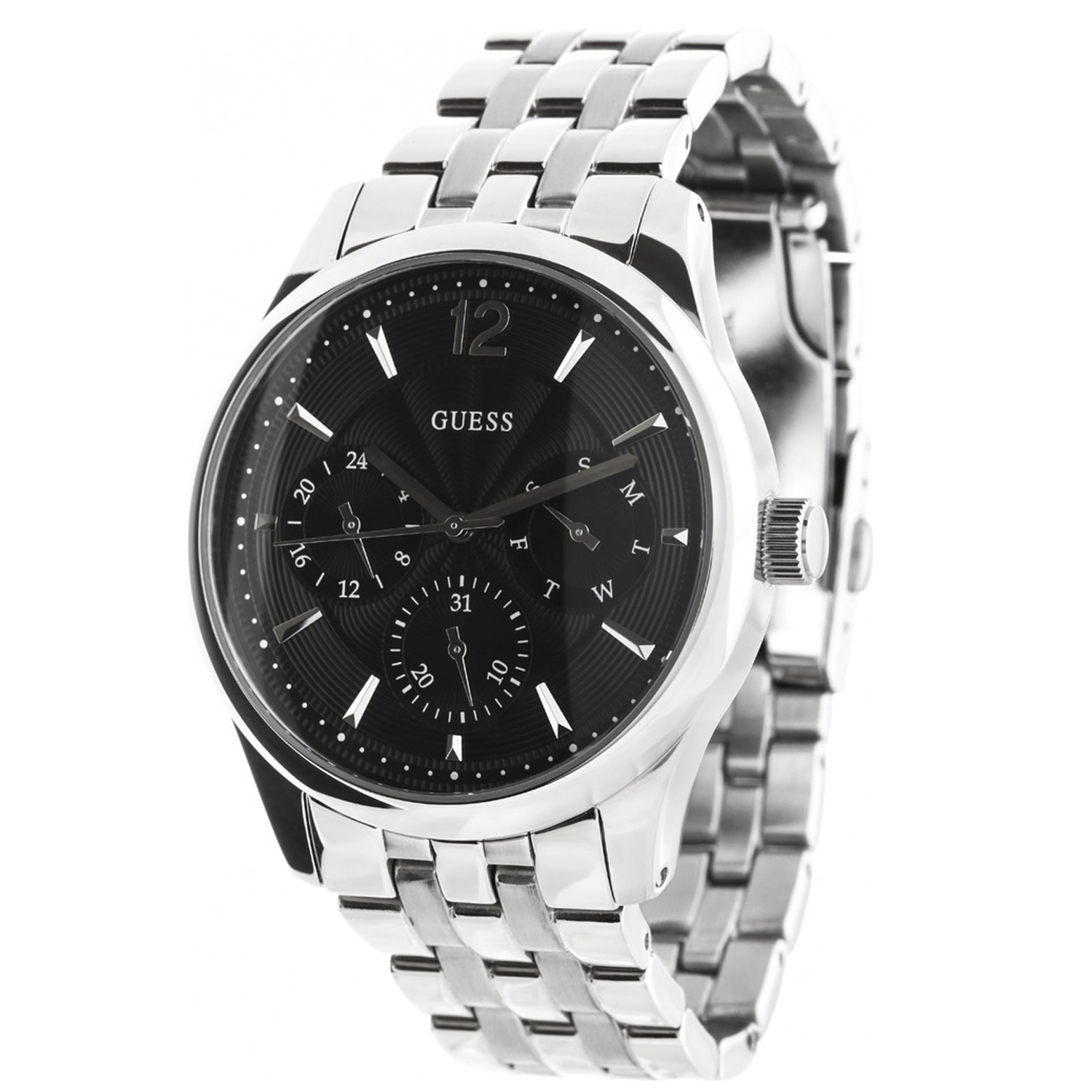 Guess Men's Asset Black Dial Watch W0474G1