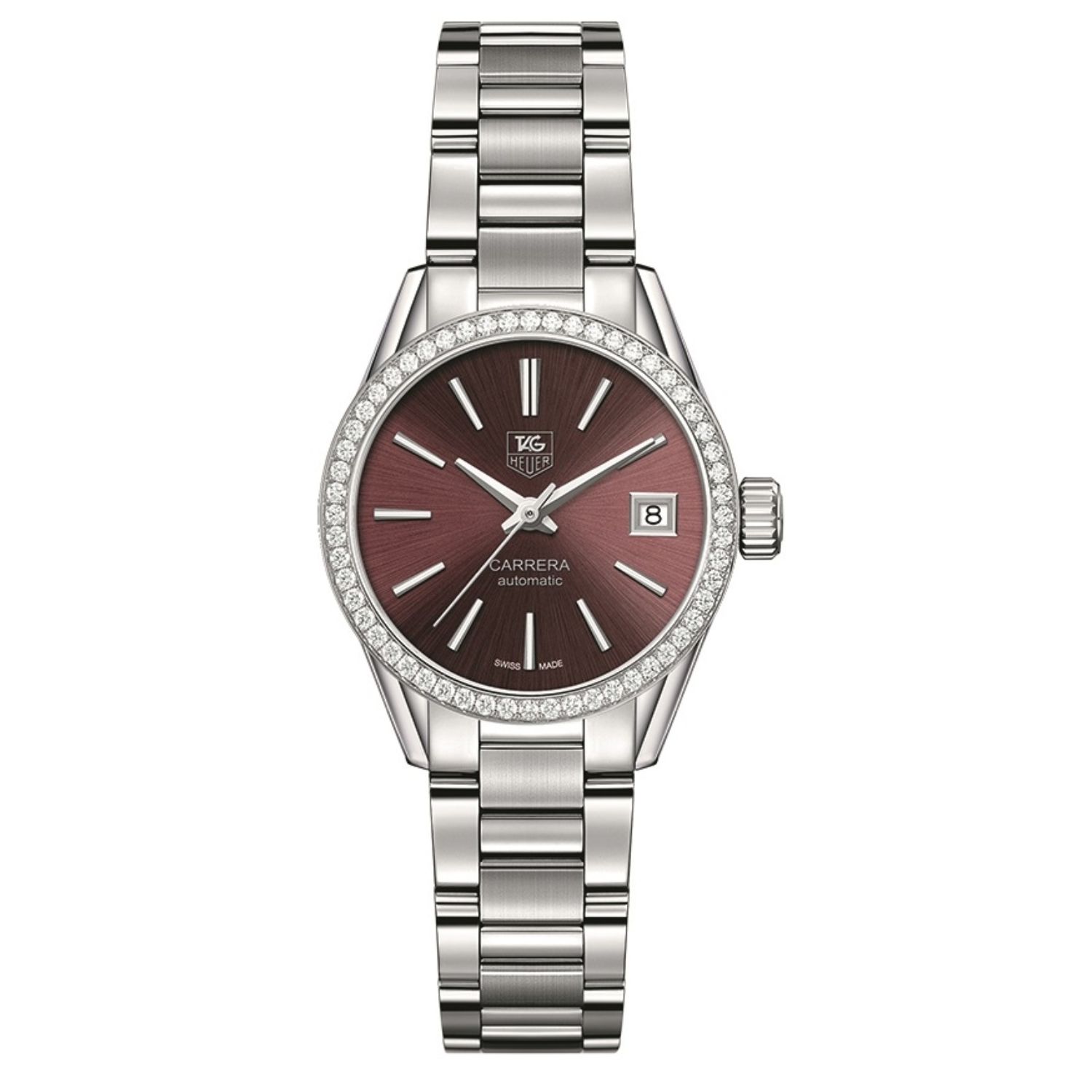TAG Heuer Carrera 28mm Maroon Dial Quartz Women's Watch WAR2418BA077
