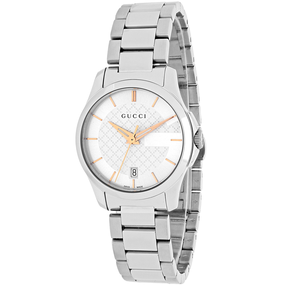 Montre femme Gucci G Timeless cadran blanc YA126523