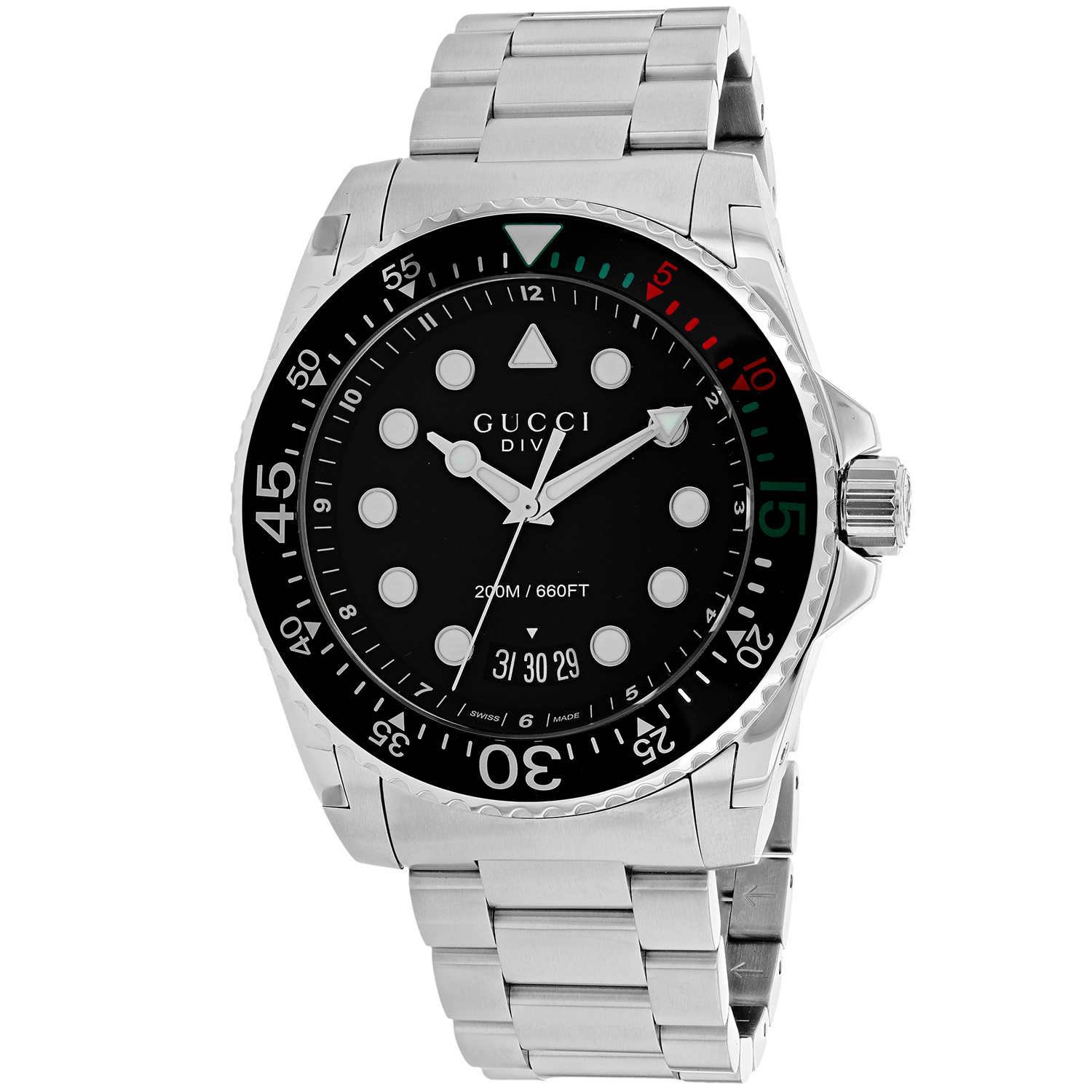Gucci Dive 44mm Black Dial Quartz Men's Watch YA136208A
