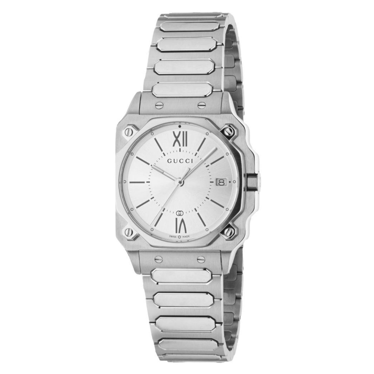 Gucci G-Flat 30mm White Dial Quartz Women's Watch YA166504
